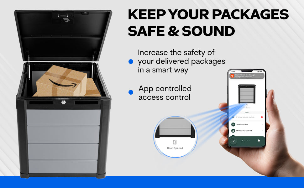 Vault Lockboxes Package Vault- Robust Delivery Storage with Smart Bluetooth Lock, mobi