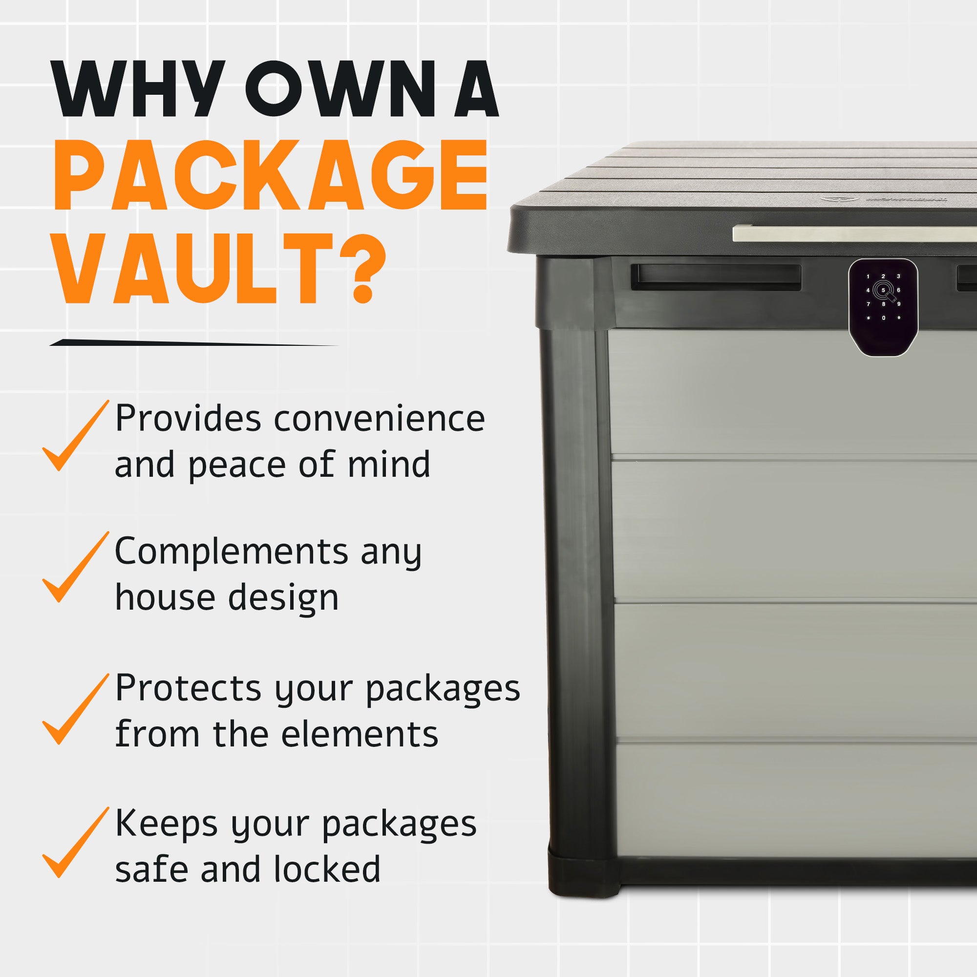 Package Vault- Robust Delivery Storage with Smart Bluetooth & RFID Loc
