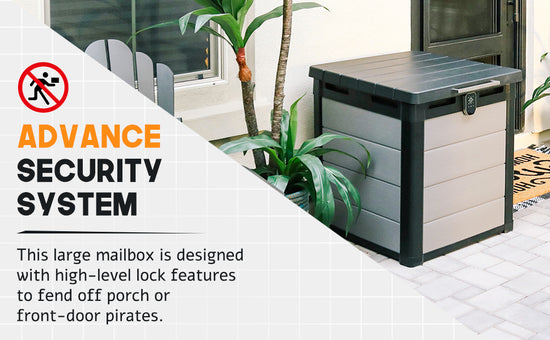 Robust Patio, Porch, and Deck Storage Box for Outdoor Home & Garden use with Smart Bluetooth Lock, mobile phone App ready access control
